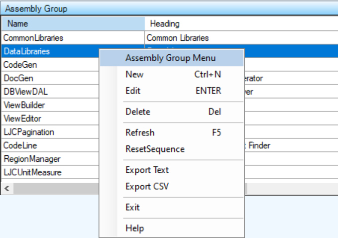 Assembly Group List